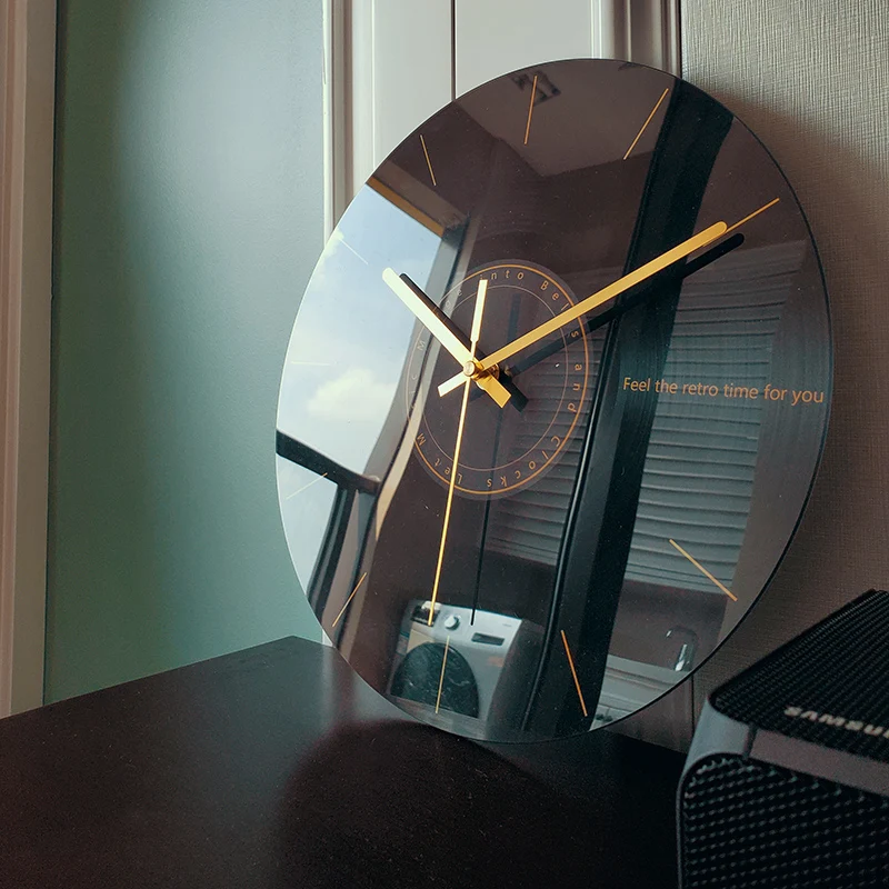 Luxury Lifestyle Gifts - Luxus Stille Wanduhr Wohnzimmer Glas Uhren