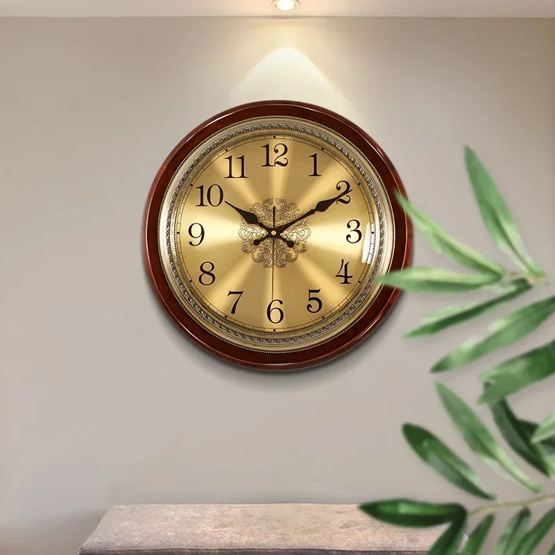 Luxury Lifestyle Gifts - Luxuriöse Holz-Wanduhr Metall Retro Nordisch-Amerikanischer Stil
