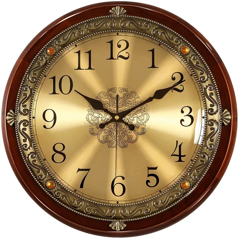 Luxury Lifestyle Gifts - Luxuriöse Holz-Wanduhr Metall Retro Nordisch-Amerikanischer Stil