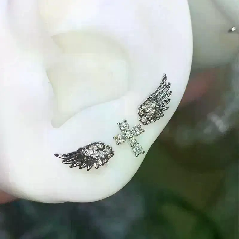 Luxury Lifestyle Gifts - Engelsflügel-Kreuz-Ohrringe im Luxus-Vintage-Stil, Hängeschmuck für Frauen,